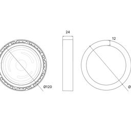 LED tavan üstü montajlı ultra nazik işıqlandırıcı, KH seriyası, Ağ, 9Вт, IP20, İsti ağ (2700-3000К), KH-R120-9-WW