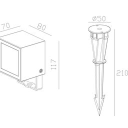LED işıqlandırıcı, 8Вт, IP65, İsti (3000K), FL-2741-8-GR-WW