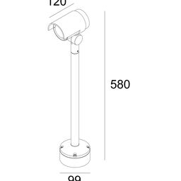 LED işıqlandırma armaturu, tünd boz, 20Вт, IP65, 3000К, W-1677-20-GR-WW