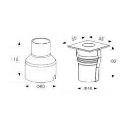 LED işıqlandırıcı, 4Вт, IP67, RGB + isti (RGB + 3000К), DL-2055S1-4-RGBWW-24