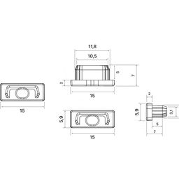 RC-2206 profil üçün qapaqlar dəsti (2 ədəd), RC-2206-ECS