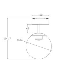 SY treki üçün asma işıqlandırıcı, bürünc, 10 Vt, isti ağ, SY-601261-BZ-10-WW