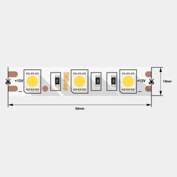 SMD5050 12V LED lentinin seqment sxemi, kəsmə addımı 50 mm