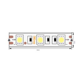 +12V işarəsi və kontaktları olan LED lent parçası