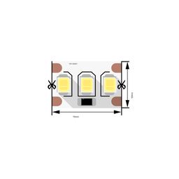 SMD2835 LED lentinin hissəsi: üç LED və kontakt meydançaları