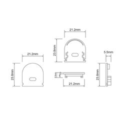 SF-2121-RD profil üçün sonlandırıcı qapaqlar dəsti (2 ədəd), SF-2121-RD-ECS