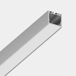 LS3535 gümüş rəngli alüminium profil — uc qapağı və diffuzor ekranı ilə